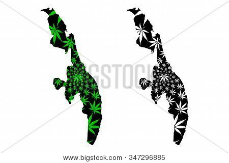 Eastern Province (democratic Socialist Republic Of Sri Lanka, Ceylon) Map Is Designed Cannabis Leaf 