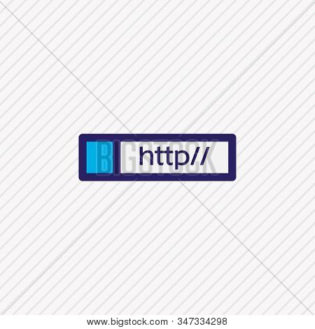 Vector Illustration Of Web Address Icon Colored Line. Beautiful Web Element Also Can Be Used As Http