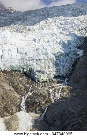Amazing View Of The Glacier Des Bossons . French Alps. Chamonix.