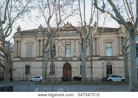Architectural Detail Of The Fabre Museum In Montpellier