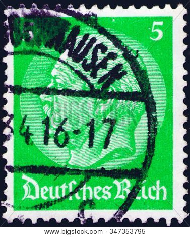 Saint Petersburg, Russia - January 26, 2020: Stamp Issued In The Germany With A Portrait Of Paul Von