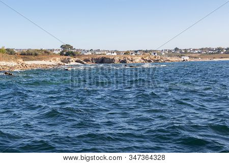 Coast In Brittany View From The Sea During A Sunny Day
