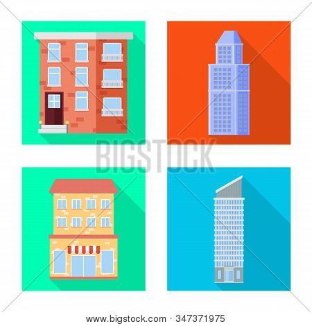 Vector Illustration Of Municipal And Center Logo. Collection Of Municipal And Estate Vector Icon For