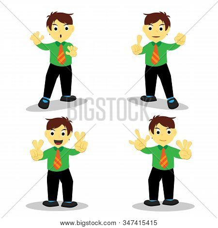 The Character Of People With Various Facial Expressions And Movements