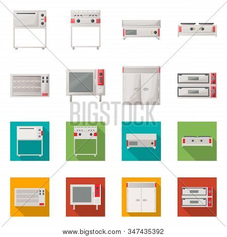 Vector Design Of Domestic And Appliances Sign. Collection Of Domestic And Furniture Stock Vector Ill