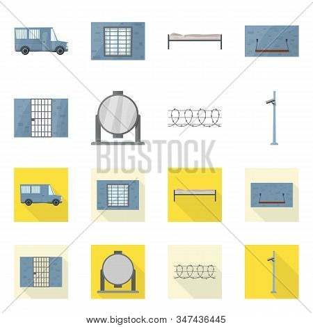 Isolated Object Of Security And Police Logo. Set Of Security And Detention Stock Symbol For Web.