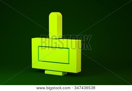 Yellow Nail Polish Bottle Icon Isolated On Green Background. Minimalism Concept. 3d Illustration 3d 