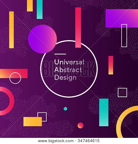 Trendy Abstract Background Design. Geometric Vector With Graphic Elements. Dynamical Forms. Rounded 
