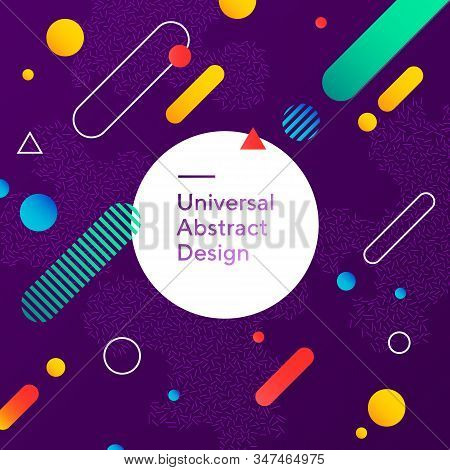 Modern Abstract Background Design. Geometric Vector With Graphic Elements. Dynamical Forms. Rounded 