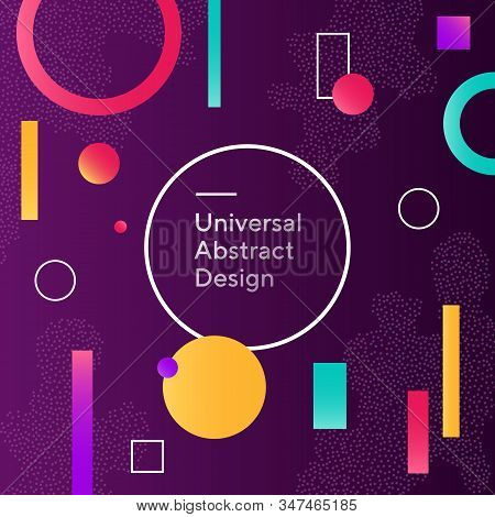 Creative Abstract Background Design. Geometric Vector With Graphic Elements. Dynamical Forms. Rounde