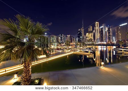 Dubai Skyline From Marasi St, Dubai Business Bay, United Arab Emirates