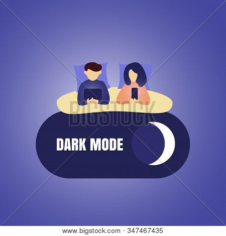 Dark Night Mode Or Darkmode Vector Concept