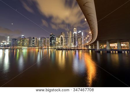 Dubai Skyline From Marasi St, Dubai Business Bay, United Arab Emirates
