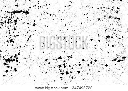 Grunge Used Dirty Background. Distress Urban Frame Texture. Brushed Black Paint Cover. Overlay Aged 