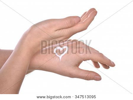Closeup Shot Of Beautiful Female Hands  Applying Moisturiser
