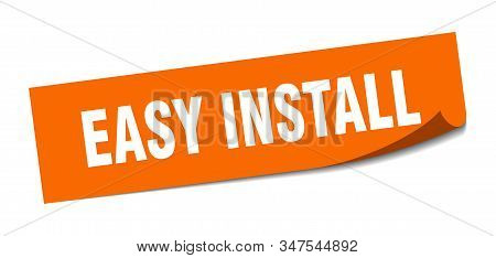 Easy Install Sticker. Easy Install Square Sign. Easy Install. Peeler