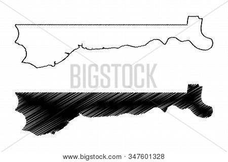 North Bank Division (subdivisions Of The Gambia, Republic Of The Gambia) Map Vector Illustration, Sc
