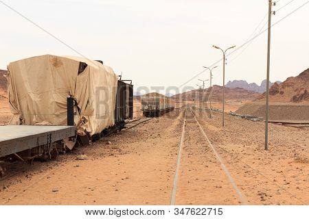 Goods Wagon At Hejaz Railway Station Near Wadi Rum, Jordan