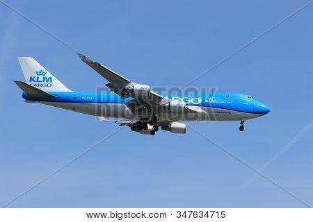 Amsterdam, The Netherlands - June, 1st 2019: Ph-ckb Klm Royal Dutch Airlines Boeing 747  Final Appro