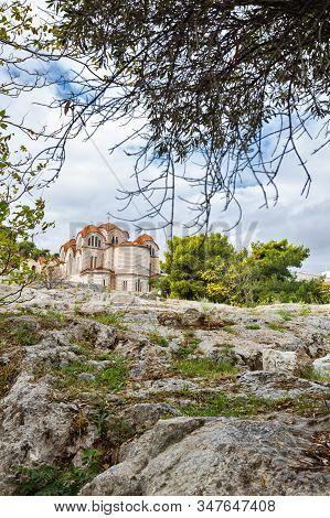 Church Of Saint Marina In Thissio And Zeus Sanctuary In Athens Greece