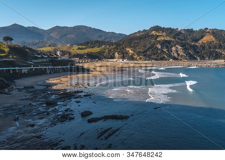 Beach In The Coastal Town Of Deba, Guipúzcoa. Basque Country