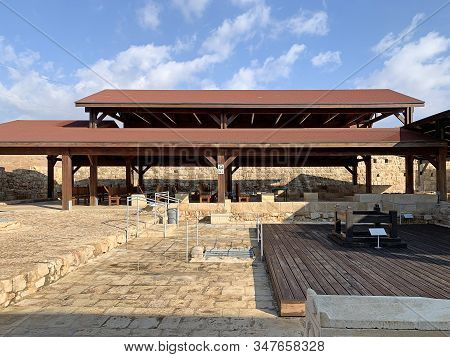 Good Samaritans Inn, Israel - January 11, 2020: Museum Of Ancient Mosaics From Different Places Of I