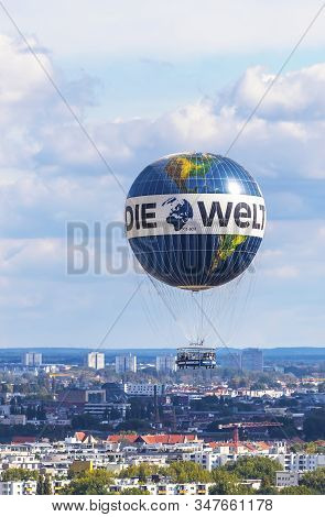 Berlin, Germany - September 22, 2017: Welt Balloon - One Of The Worlds Biggest Helium Balloons In Th