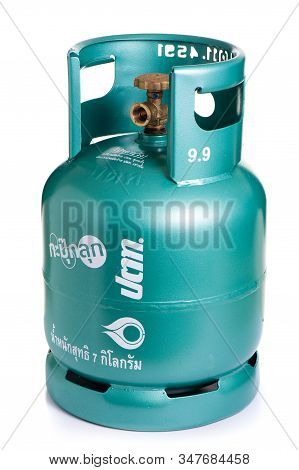 Bangkok, Thailand - January 11, 2017: The 7 Kgs. Of Lpg Cylinder From Ptt. Ptt Is A Thai State-owned