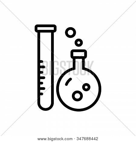 Black Line Icon For Patholology Laboratory Lab Pharmaceutical Research Experiment Test-tube Medical