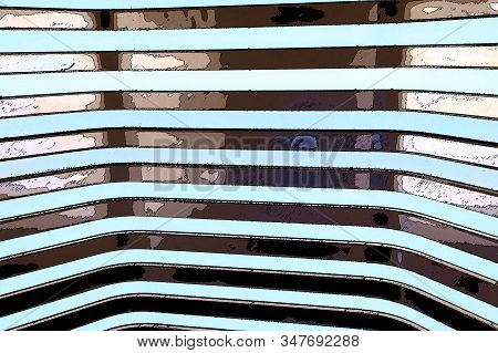 Abstarct Half Opened Window Shutter Illustartion Imitating Hand Darw Lines