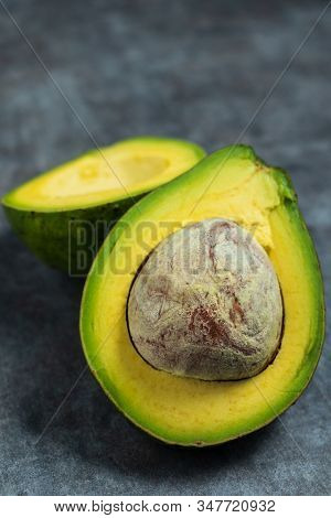 Fresh Avocado Is Cut In Half. They're High In The Healthy Kind Of Fats