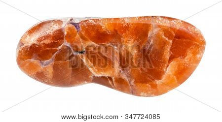 Closeup Of Sample Of Natural Mineral From Geological Collection - Polished Tinaksite Gemstone Isolat