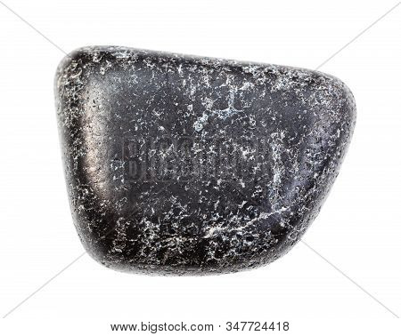 Closeup Of Sample Of Natural Mineral From Geological Collection - Polished Chromite Rock Isolated On