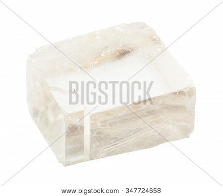 Closeup Of Sample Of Natural Mineral From Geological Collection - Unpolished Transparent Iceland Spa