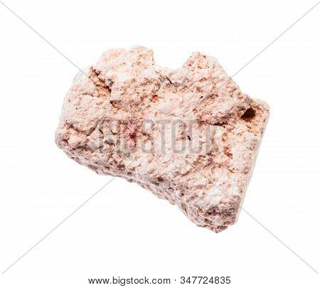 Closeup Of Sample Of Natural Mineral From Geological Collection - Unpolished Kaolinite Rock Isolated