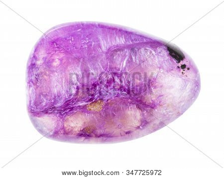 Closeup Of Sample Of Natural Mineral From Geological Collection - Translucent Charoite Gem Stone Iso