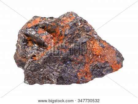 Closeup Of Sample Of Natural Mineral From Geological Collection - Wolframite (tungsten Ore) Rock Iso