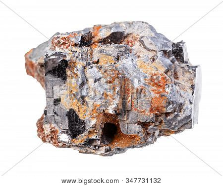 Closeup Of Sample Of Natural Mineral From Geological Collection - Rough Galena (galenite, Lead Glanc