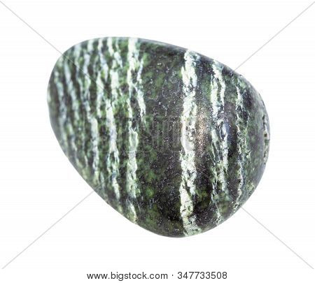 Closeup Of Sample Of Natural Mineral From Geological Collection - Polished Chrysotile Asbestos Rock 