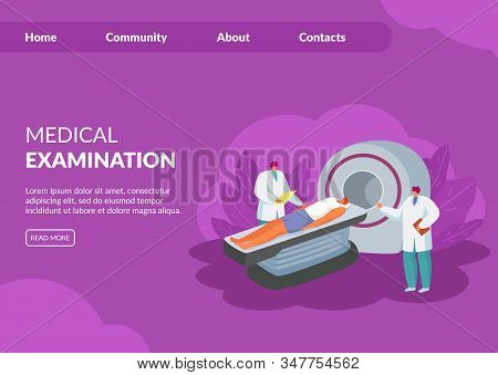 Mri X-ray Tomograph Magnetic-resonance Tomography Medical Examination Vector Illustration Website. P
