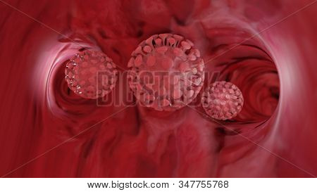 3d Rendering Illustration. Coronavirus 2019-ncov Novel Coronavirus Concept Responsible For Asian Flu