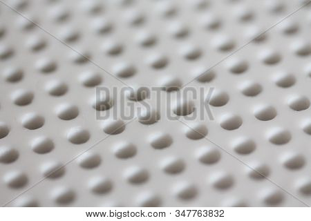 Pegboard Mushroom Nail Mosaic. Educational Toy Diy Puzzle Close Up. White Jigsaw Pegboard. Bright Cr