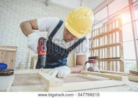 Carpenters Tools Background. Old Fashioned Rusty Carpenters Tools Lying Under Wooden Tile Boards Com
