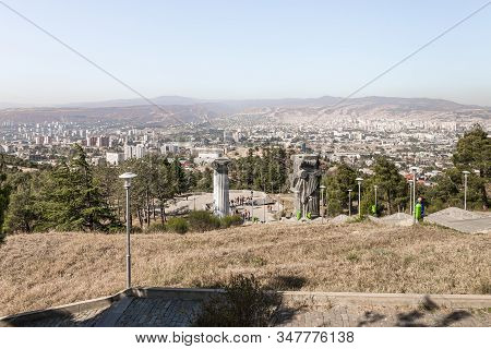Tbilisi, Georgia, October 14, 2019 : View From The Monument Chronicle Of Georgia To The Tbilisi City