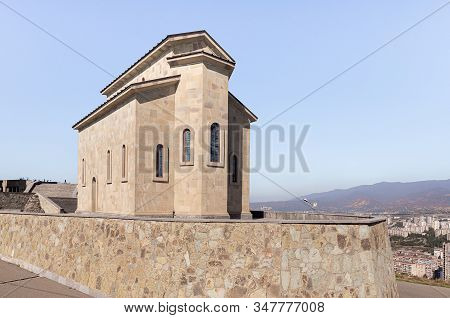 Tbilisi, Georgia, October 14, 2019 : The Christian Church Stands On The Territory Of The Monument Ch