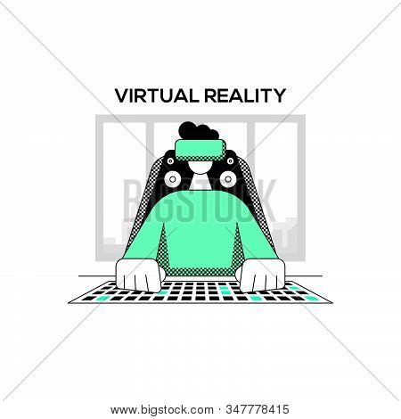 Virtual Reality Computer Gamer Person