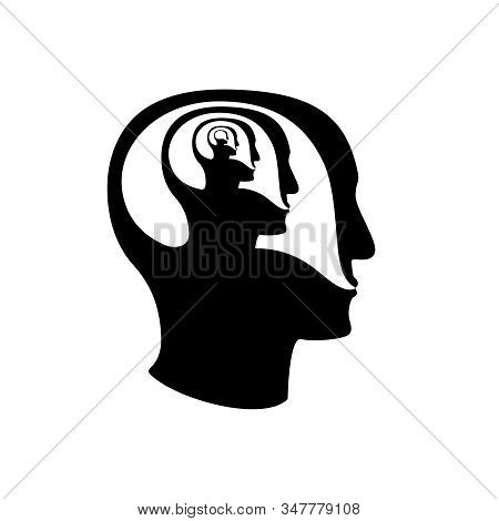 Psychoterapy Mental Talk Inside Human Head Icon
