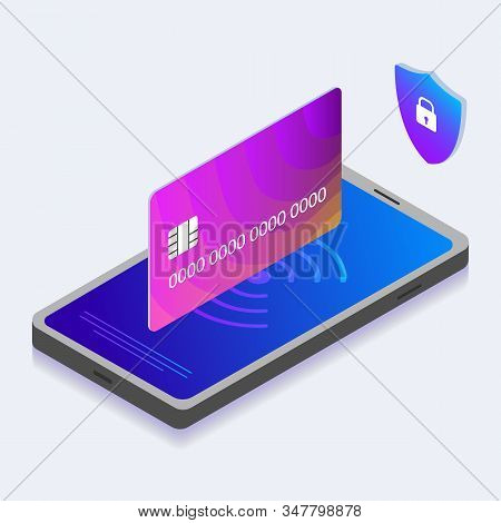 Mobile Money Payment, Online Banking And Digital Shopping Concept With Smartphone, Nfc Payment And C