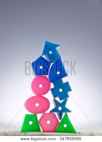 color ful toy's block with geomertry shape