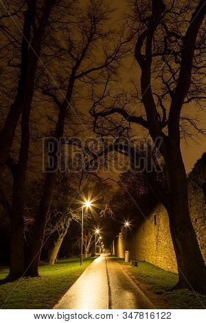 Trian Walkway By Town Wall In Visby, Gotland, Sweden.